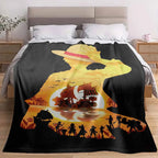 Sunset Pirate Ship Silhouette Print Flannel Fabric Throw Blanket - Soft, Lightweight, Breathable, Anti-Pilling, Wrinkle-Resistant, Multi-Size - Cozy Setup Gift Decor for Sofa, Camping, Daily Office Life (TikTok Shop Spring Glow Up) - View 3