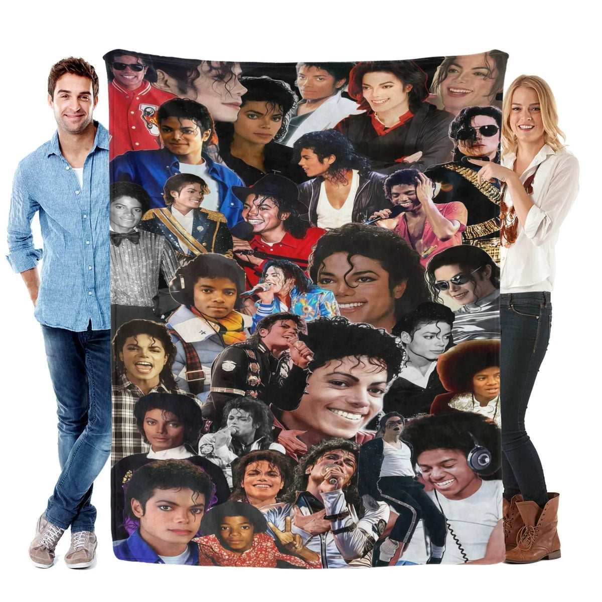 Michael Jackson Music Legend Fleece Throw Blanket - Fleece Fabric, Wrinkle-Resistant, Flannel Weave, Iconic Collage, HD Print, Durable, Breathable, Lightweight, Multi-Size (60in Option), All Seasons, for Adults’ Bed & Couch, Home & Travel - View 7