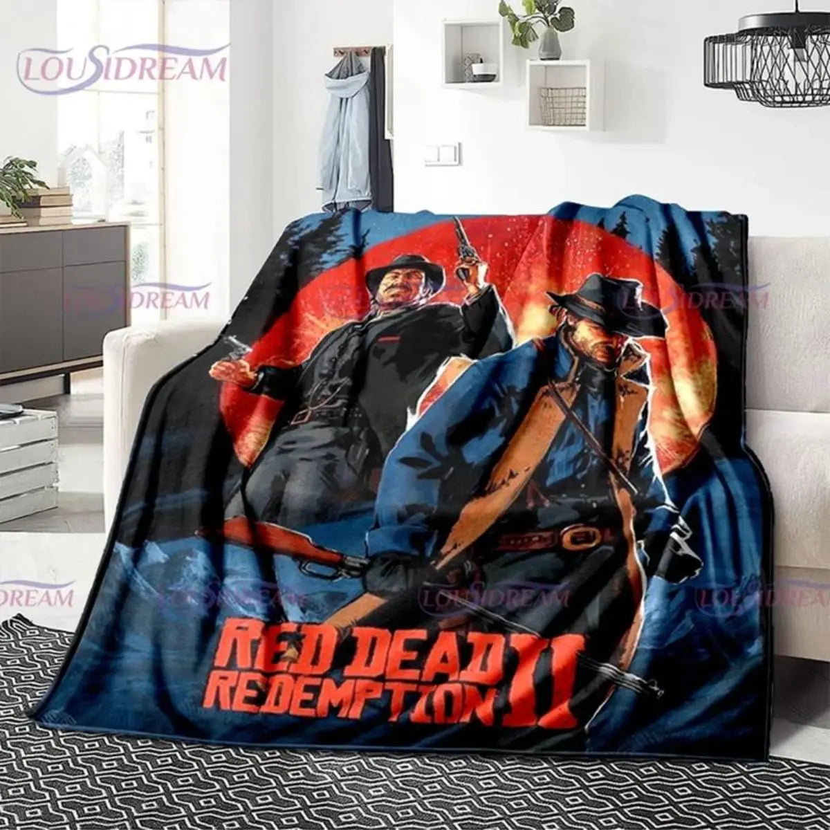 Red Dead Redemption John Marston Flannel Blanket - Premium Flannel Material Game Series Cowboy Characters Throw for Home Bedspread Decoration Mother's Day Valentine's Day Birthday Christmas Gift - View 15