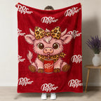 Cartoon Printed Character-Themed Cute Highland Cow Pattern Throw Blanket, 100% Polyester Cute Home Textile, Soft Warm Lightweight Blanket for Home & Office Gifts - View 5