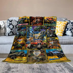Soft Funny Throw Blanket M-Monster Jam Flannel Blanket - Soft and comfortable, with fashionable print design, suitable for daily use and gift giving (birthdays, Christmas, Thanksgiving) B-4 - View 2