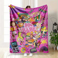 90s Nostalgic Cartoon Collage Flannel Fleece Blanket - Iconic Retro Pop Culture Characters Print, Breathable Soft Comfy Cozy Throw, Decorative Sofa Blanket for Living Room, Travel Gifts, Breathable Soft Blanket - View 1