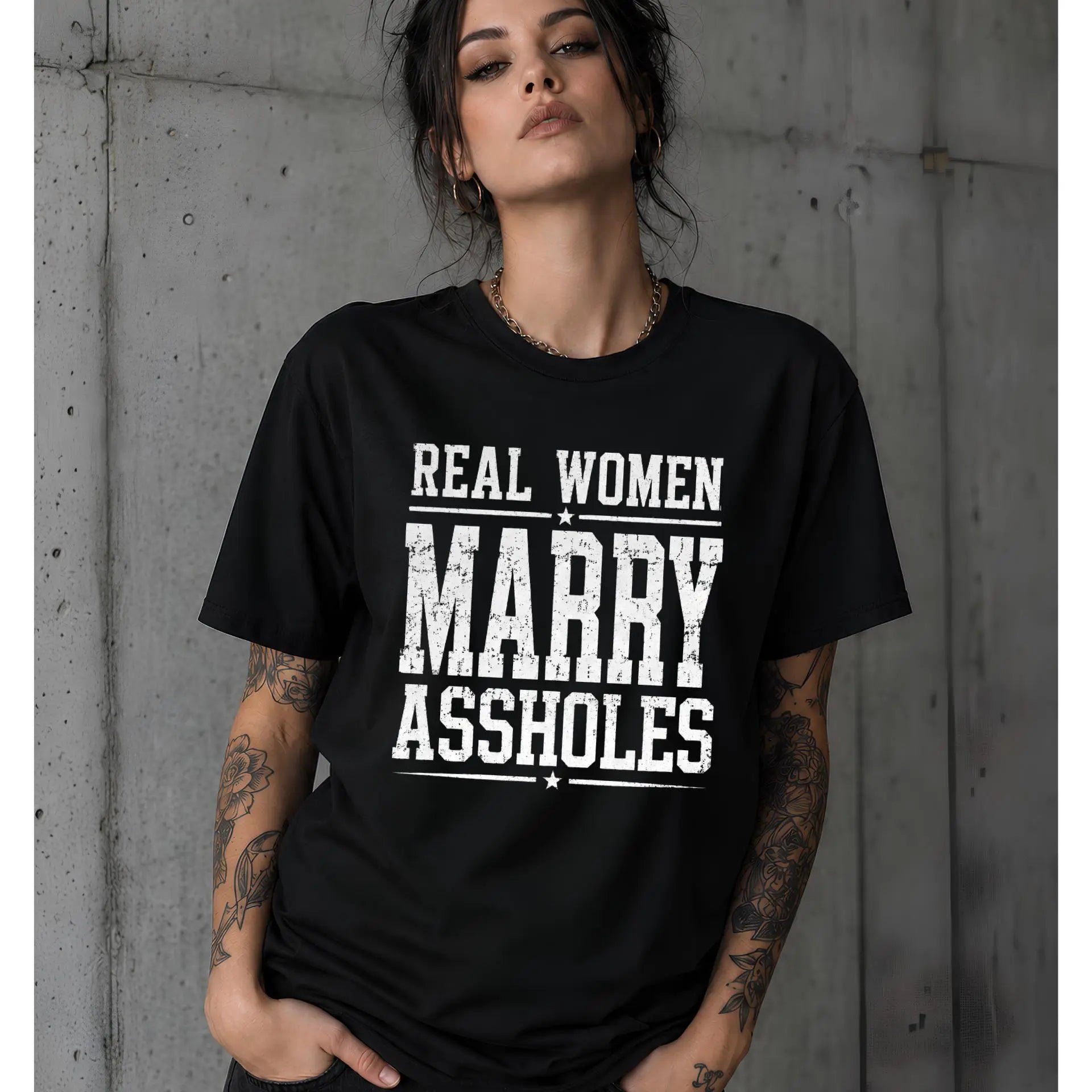 Funny Wife Shirt Real Women Marry Graphic Tee