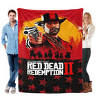 Red Dead Redemption John Marston Flannel Blanket - Premium Flannel Material Game Series Cowboy Characters Throw for Home Bedspread Decoration Mother's Day Valentine's Day Birthday Christmas Gift - View 1