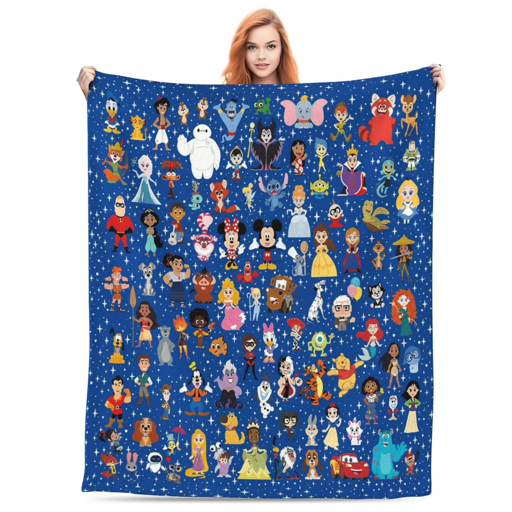 [SummerVibes] DISNEY CLASSIC Characters Blanket, Super Soft Print Throw Blanket for Kids/Adults, Cute Cartoon Movie Characters, Cozy Bed Sofa Blanket - View 11