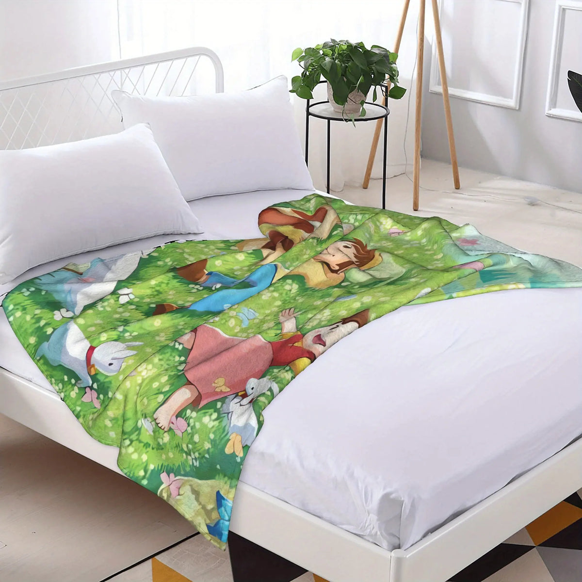 PAUSEBOLL [Summer Vibes] Plush Flannel Anime Blanket - Cozy Throw with Playful Look, Home Decor Piece, Blankets for Sofa, Suitable for Bed & Office Use, Ideal Gift - View 2