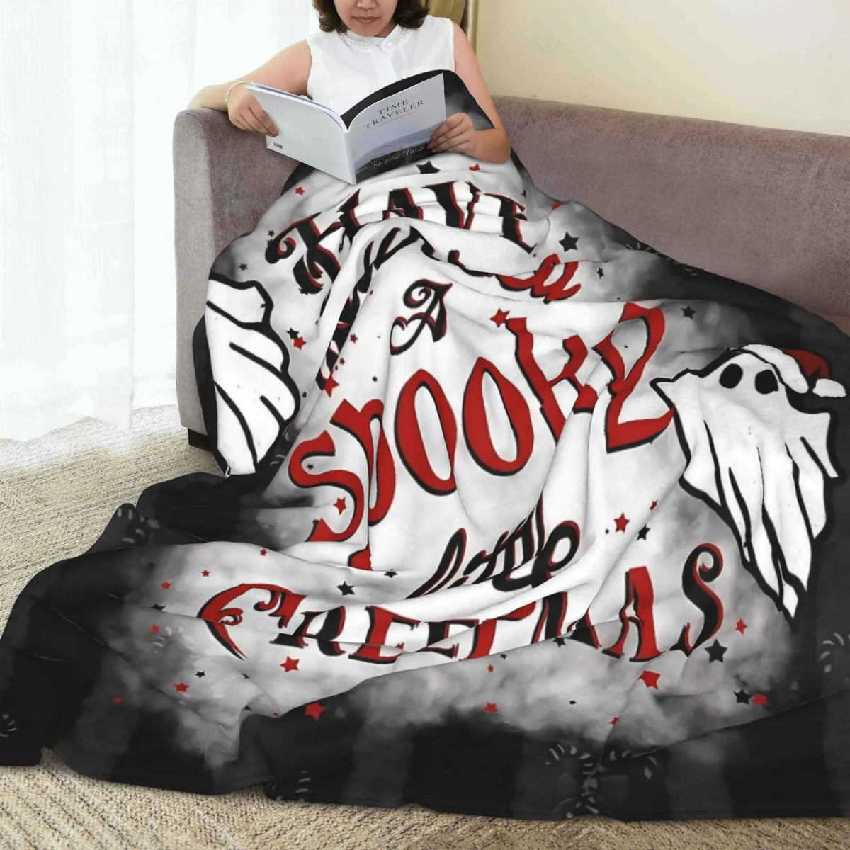 Halloween-M Blanket All Season Sofa Bedroom Chairs Dorm Couch Camping Soft Warm Cozy Bed Fleece Throw Gift for Men Women Boy Girl - View 3