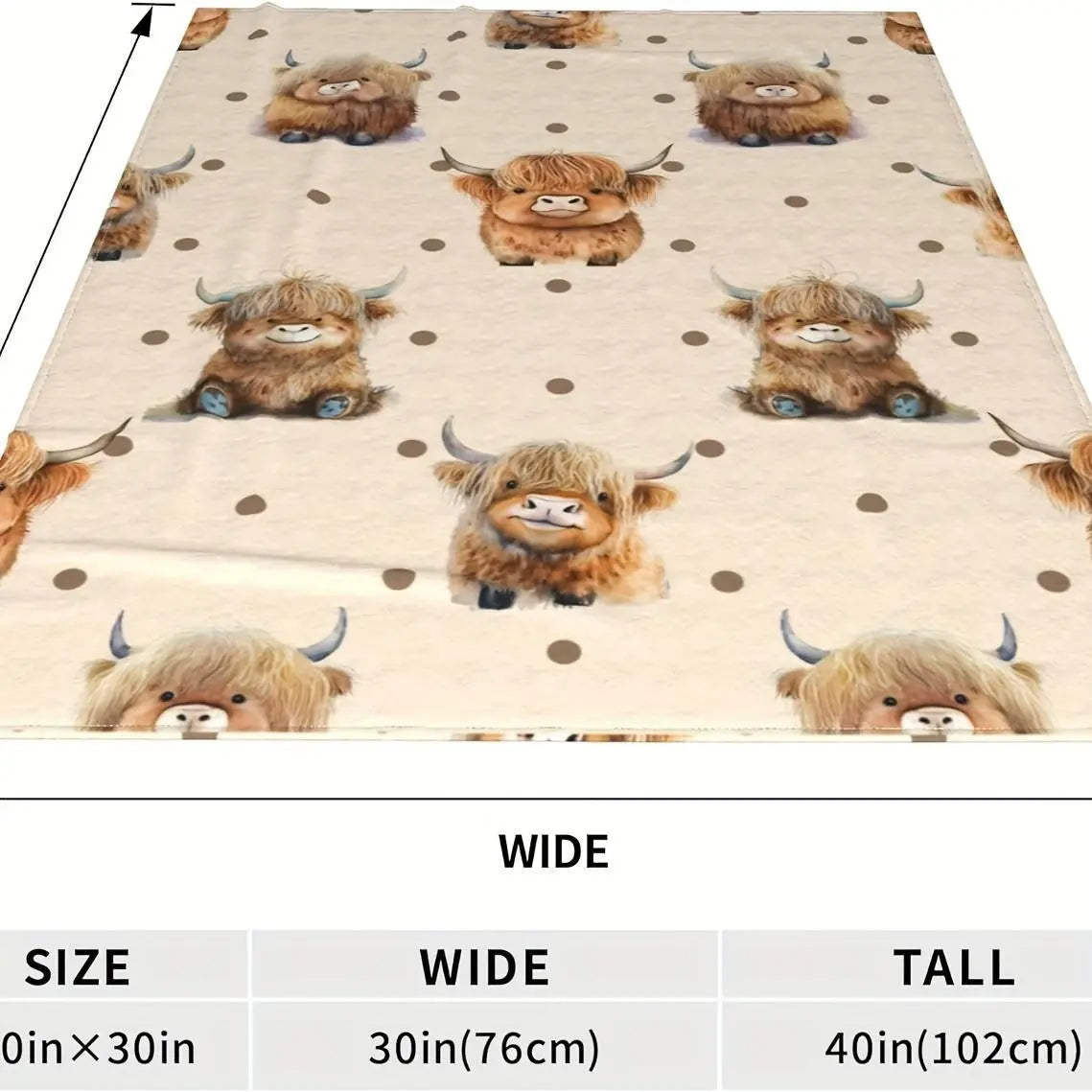 Cute Highland Cow Pattern Flannel Fleece Blanket, Soft Warm Nap Throw for Sofa & Bed, Lightweight Cozy Blanket for Home & Office, Multifunctional Fluffy Blanket, Decorative Gift #GLOBAL PICKS - View 7