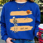 Gildan Funny Skeleton Lost Balloon Halloween Sweatshirt for Women