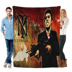 Tony Montana Action Scene Flannel Blanket Aesthetic Room Decor Soft Cozy Movie Theme Throw Blanket for Bedroom Sofa Couch Dorm Men Fans Birthday Christmas Holiday Gift - View 10