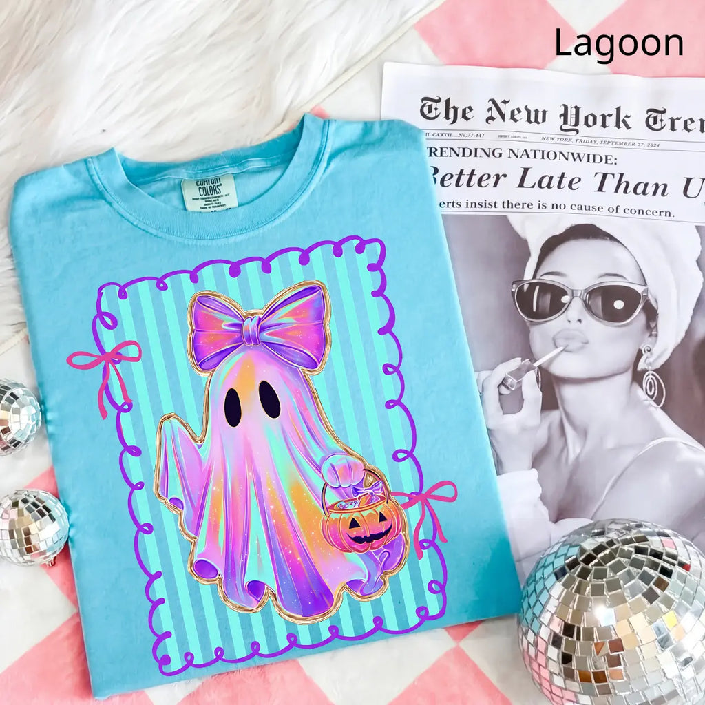 Comfort Colors Preppy Halloween Ghost Cotton Tee Unisex