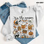 Tis The Season Halloween Sweatshirt, Cute Fall Graphic Tee, Pumpkin Witch Shirt, Trendy Halloween Gift Top,  Unisex Womenswear