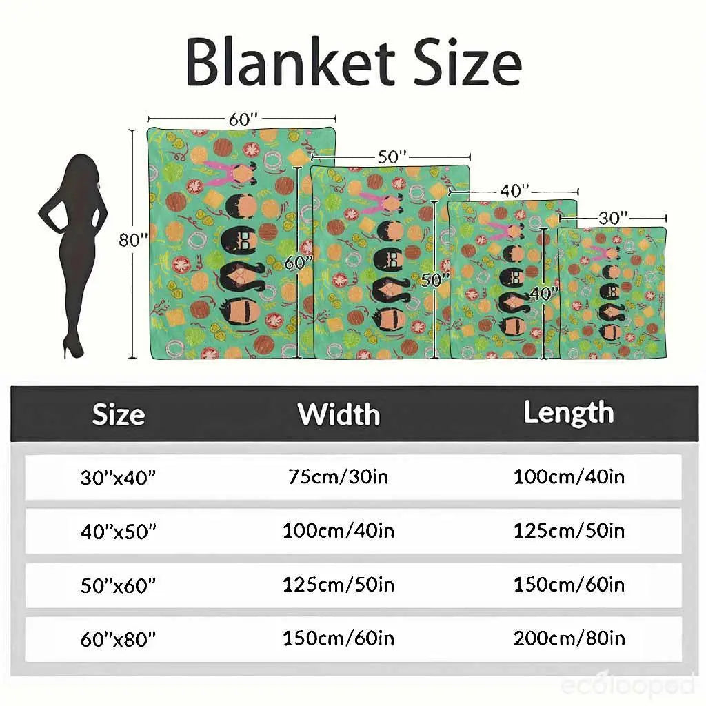 Burger Family Flannel Throw Blanket, Cartoon Food Print, Soft Warm Lightweight Breathable Cozy, Ideal for Sofa & Travel, Great Gift for Food Lovers, Lightweight Breathable Blanket - View 4