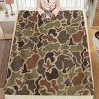 Vintage Mallard Duck Camo Flannel Throw Blanket - Retro Look Animal Graphic Throw Blankets, Cozy Warm Wrinkle Resistant Decor, for Camping & Hunting Cabin Cozy Setup, Vintage Home Decor#OutdoorVibeDecor - View 7