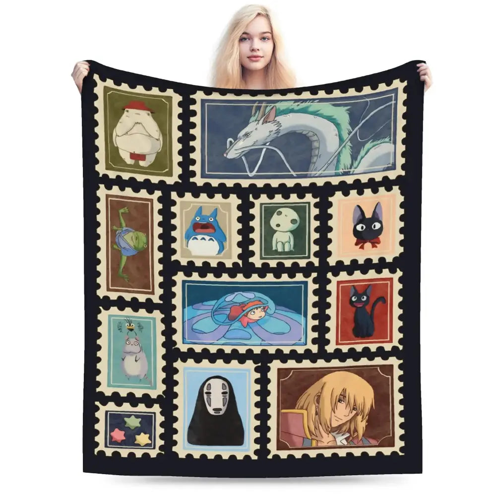 Studio Ghibli Anime Blanket Soft Funny Throw Blanket Cozy Lightweight Plush Portable Cover Blanket For Sofa,Warm Gift For Birthday,Christmas,Multiple Blanket - View 2