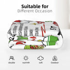 Funny Merry Christmas Flannel Throw Blanket, Funny Xmas Tree Birthday Gifts for Kids Men Women, Winter Holiday Soft Blankets for Bedding Sofa Home Decor Gift Idea - View 5