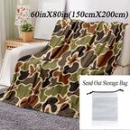 Camouflage Pattern Flannel Blanket, 1 Count Soft Comfortable Warm Napping Throw Blanket, Cool Bedroom Bedding Blankets for Home Office Travel Camping - View 5
