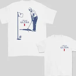 Michelob Ultra Golfing T-Shirt – Double-Sided Tee, Perfect Gift for Men, Stylish and Comfortable.