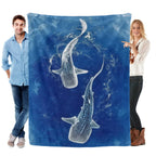 Romantic ocean style whale shark pattern warm blanket children adult nap blanket soft and comfortable suitable for all seasons - View 19