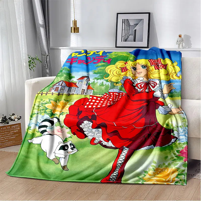 2025 New Style Candy Candy Girl Cartoon Anime Soft Plush Blanket,Flannel Throw Blanket Polyester Blanket for Living Room Bedroom Sofa Kid Gift - View 10