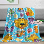 Soft Flannel Blanket Bear in the Big Blue House Cartoon Design, Cozy Throw for Living Room Office Sofa, Perfect Gift for All Seasons Thin Blanket Dream Workshop - View 5