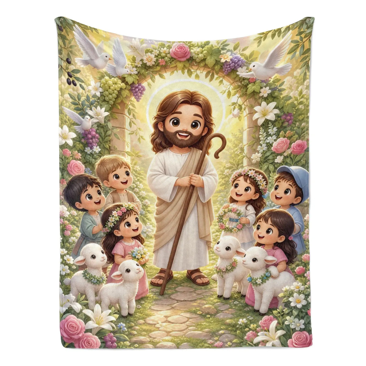 Jesus Cartoon Lamb Blanket - Soft Flannel Throw, Warm Cozy Lightweight Blanket for Sofa, Bed, Travel, Office, Birthday & Holiday Gift - View 6