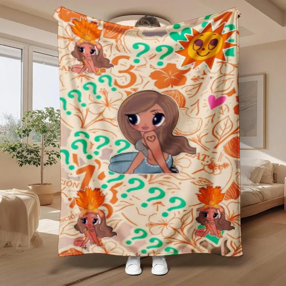 Soft Flannel Warmth & Relax Throw Blanket with Mañana Será Bonito Graffiti Art, Cartoon Pattern, Machine Washable - Ideal for Home Bedroom, Outdoor Camping, Warmth Throws, Relax Throws - View 1