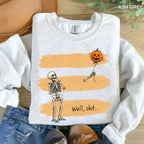 Gildan Funny Skeleton Lost Balloon Halloween Sweatshirt for Women