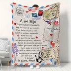A Spanish letter: papa gives a blanket to his daughter, papa & mama give Birthday gift for son & daughter. A soft and comfortable flannel blanket, perfect for various occasions, a Valentine's Day gift.Easter Gifts for Kids - View 14