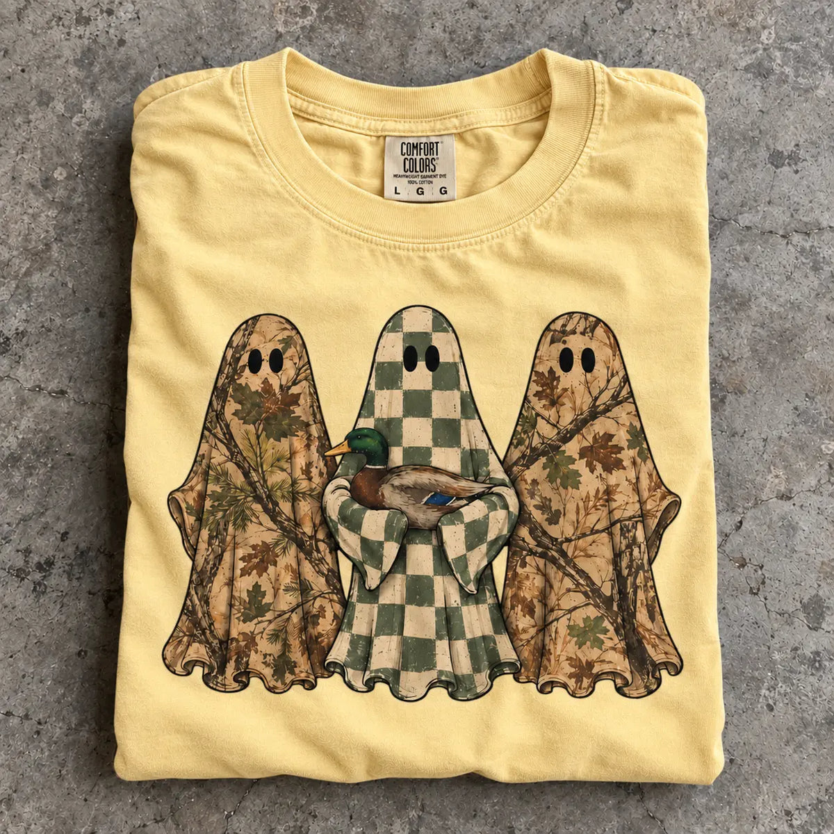 Hunting Season Ghosts Comfort Colors Camo Mallard Tee