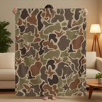 Retro Camouflage Pattern Cooling Bedding Blanket - 280GSM Polyester Soft Flannel, Digital Print, Wrinkle Resistant, Fade Proof, Lightweight, Machine Washable, All-Seasons for Bed, Camping - View 11