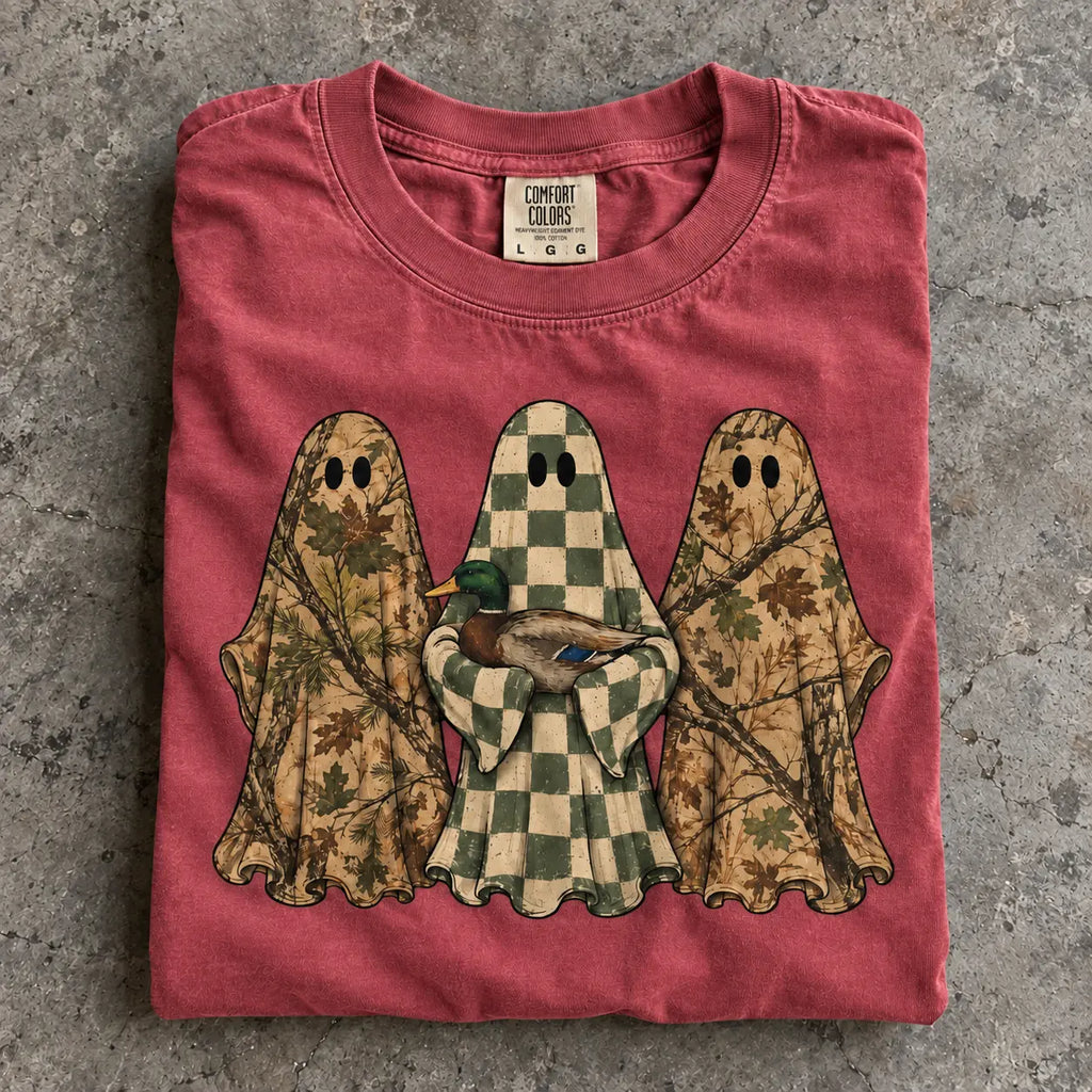 Hunting Season Ghosts Comfort Colors Camo Mallard Tee