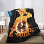 Sunset Pirate Ship Silhouette Print Flannel Fabric Throw Blanket - Soft, Lightweight, Breathable, Anti-Pilling, Wrinkle-Resistant, Multi-Size - Cozy Setup Gift Decor for Sofa, Camping, Daily Office Life (TikTok Shop Spring Glow Up) - View 5