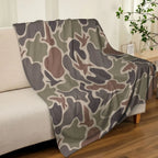 Vintage Duck Camo Blanket Retro Hunting Style Camouflage Throw for hunters outdoor Car Travel Home Gift for Men Women Adults - View 3