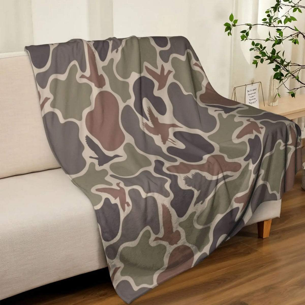 Vintage Duck Camo Blanket Retro Hunting Style Camouflage Throw for hunters outdoor Car Travel Home Gift for Men Women Adults - View 3