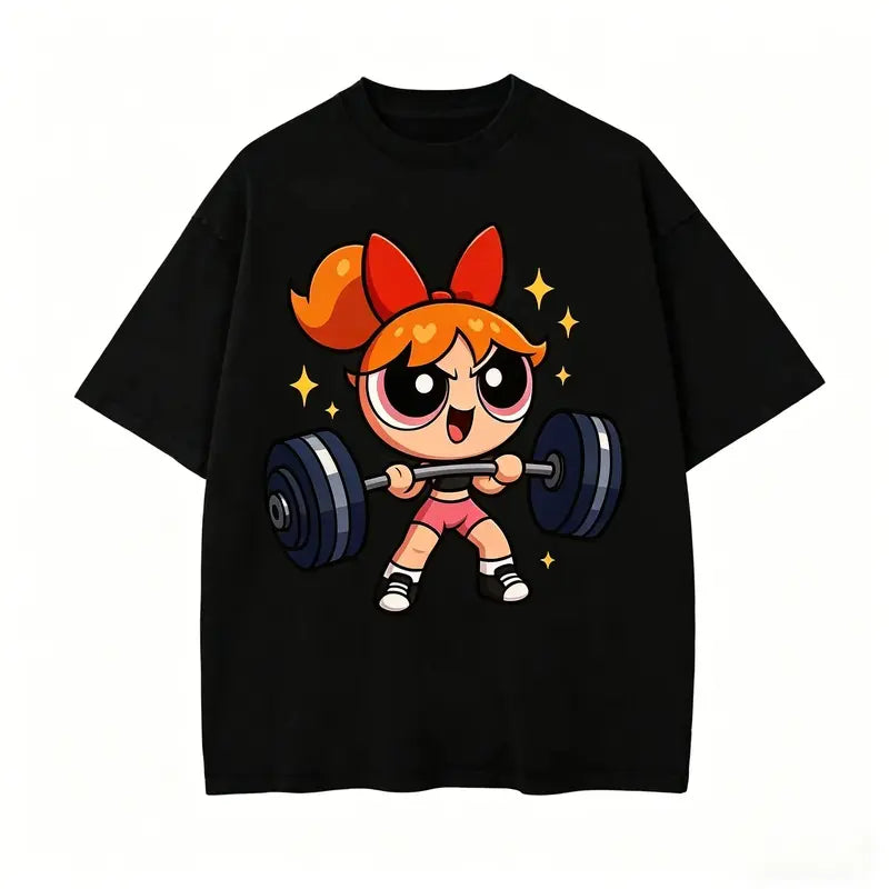 Cute Y2K Blossom Powerpuff Gym Graphic Tee