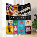 Friends TV Show Flannel Fabric Blanket - Soft, Warm, Fuzzy, Lightweight, Wrinkle Resistant, Anti-Pilling Throw with "You're My Lobster", Smelly Cat, Pivot Quotes & Central Perk Prints, 90s Sitcom Aesthetic, Indoor/Outdoor, Sofa Use, Best Friend Gift, Mult - View 1