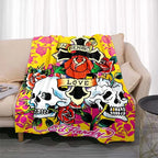 3dED- HARDY Tattoo Tiger Skull Blanket Living Room Bedroom Sofa Soft and Comfortable Warm Blanket Office Leisure Blanket - View 4