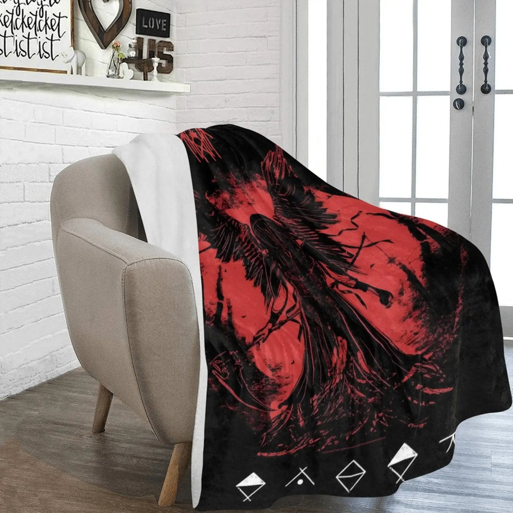 Metal Music Dark Aesthetic Pattern Flannel Blanket, Soft Warm Throw Blanket, Air-conditioned Sofa Bedroom Dorm Couch Office Car Travel Home Blanket, Warm Nap Blanket for Men Women Adults Boys Girls, Birthday Mother's Day Fans Gifts - View 3