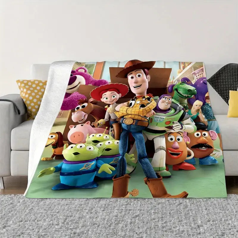 [SummerVibes] DISNEY CLASSIC Toy Story Blanket, Soft Double-Sided Polyester Shawl for Boys and Girls, Perfect Birthday Gift - View 2