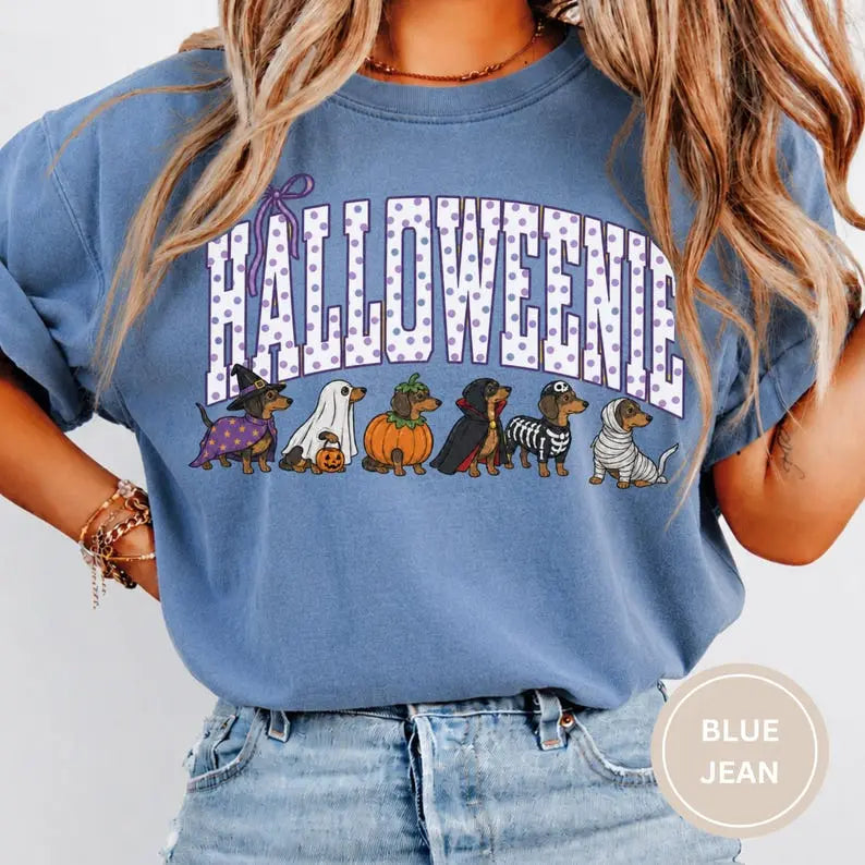 Comfort Colors Halloween Dachshund T-Shirt - Cotton Unisex Tee