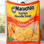 Chicken Noodle Pattern Graphic Throw Blanket, Soft Comfortable Warm Decorative Home Decor for Office, School, Dormitory & Camping #GLOBAL PICKS - View 4