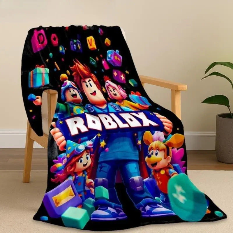 Roblox Flannel Throw Blanket - Soft, Skin-Friendly, Breathable, Warm Block Design, Contemporary Look, Flannel Throw Blankets, Bedroom Accessories, Teen Boy Gifts, Men's Room Decor summerwins, - View 2