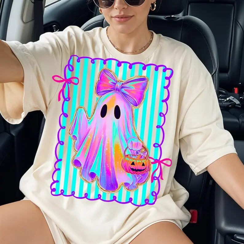 Comfort Colors Preppy Halloween Ghost Cotton Tee Unisex