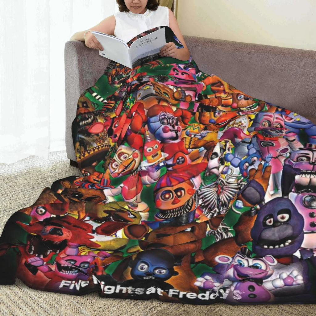 Cute Five Nights At Freddy's Blankets for Girls Boys Throw Cartoon Blanket Super Warm Soft Plush Lightweight Fleece Flannel Blanket Christmas Birthday Winter Sofa Bedding Blanket 40x30In - View 4
