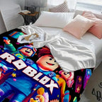 Roblox Flannel Throw Blanket - Soft, Skin-Friendly, Breathable, Warm Block Design, Contemporary Look, Flannel Throw Blankets, Bedroom Accessories, Teen Boy Gifts, Men's Room Decor summerwins, - View 4
