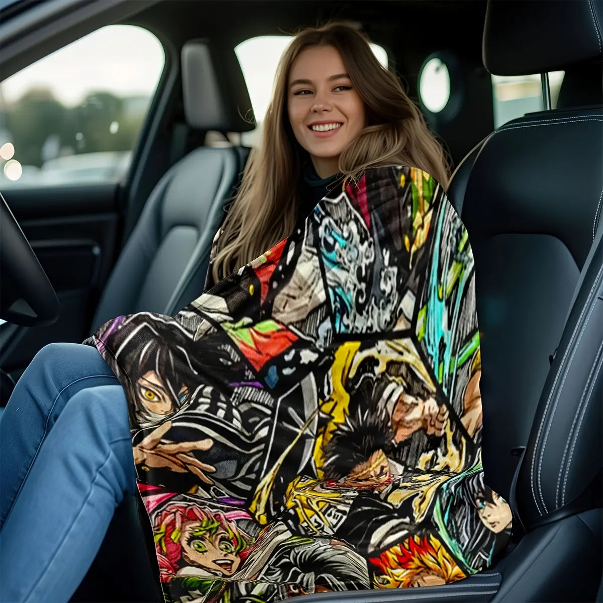 Ultra-Soft Anime Print Flannel Throw Blanket Home Sofa Bedroom Dorm Couch Office Car Travel Blankets Gift for Men Women Boys Girls - View 6