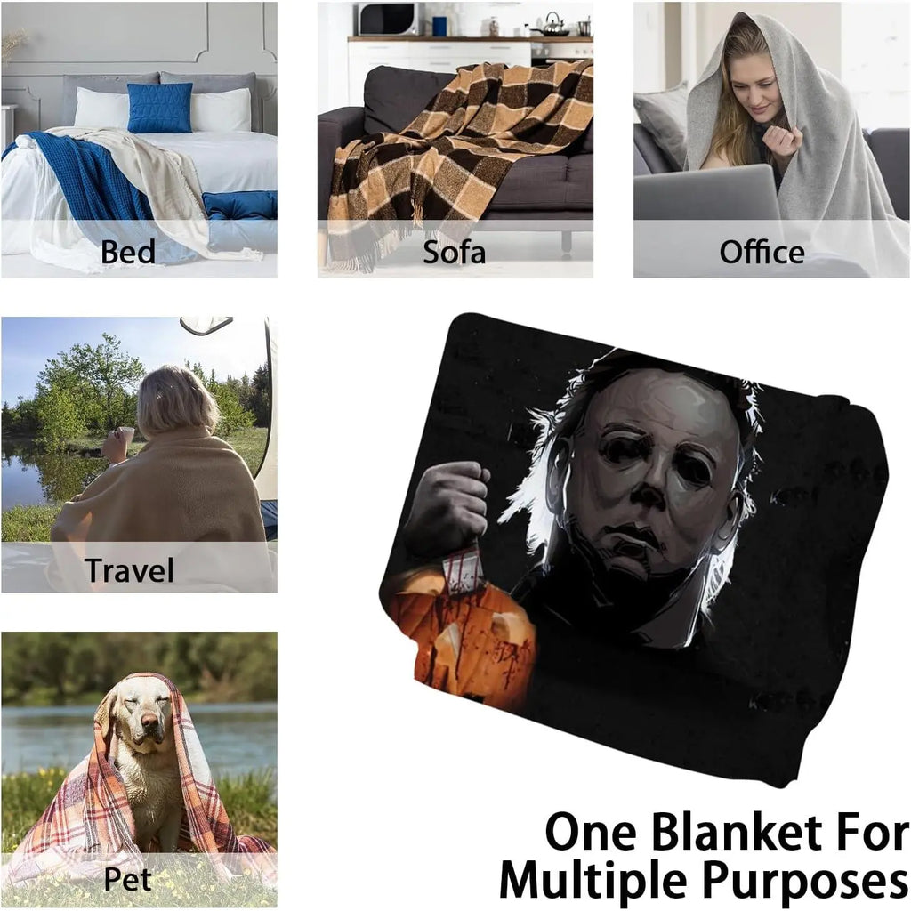 SPXUBZ Blanket Halloween Blanket Horror Movie Blanket Flannel Fleece Throw Blanket for Kids Adults Bedding - View 5