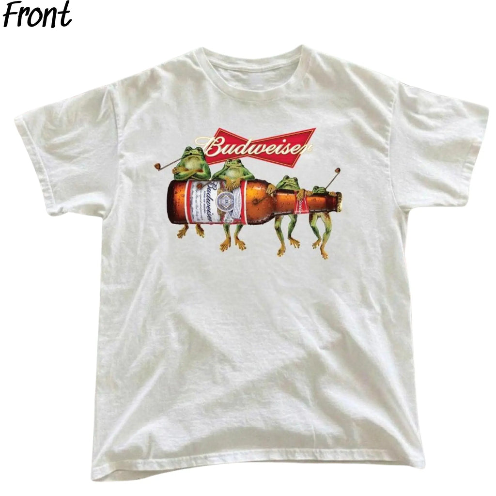 Vintage 90s Jump On Bud Commercial Graphic Tee, This Buds For You Shirt, Bud, Weis, and Er, Budweiser Beer Merch, King of Beers, Funny Drinking Shirt, Cute Mascot Merch, Perfect Gifts for Beer Lovers, 100% Cotton Lightweight Shortsleeve