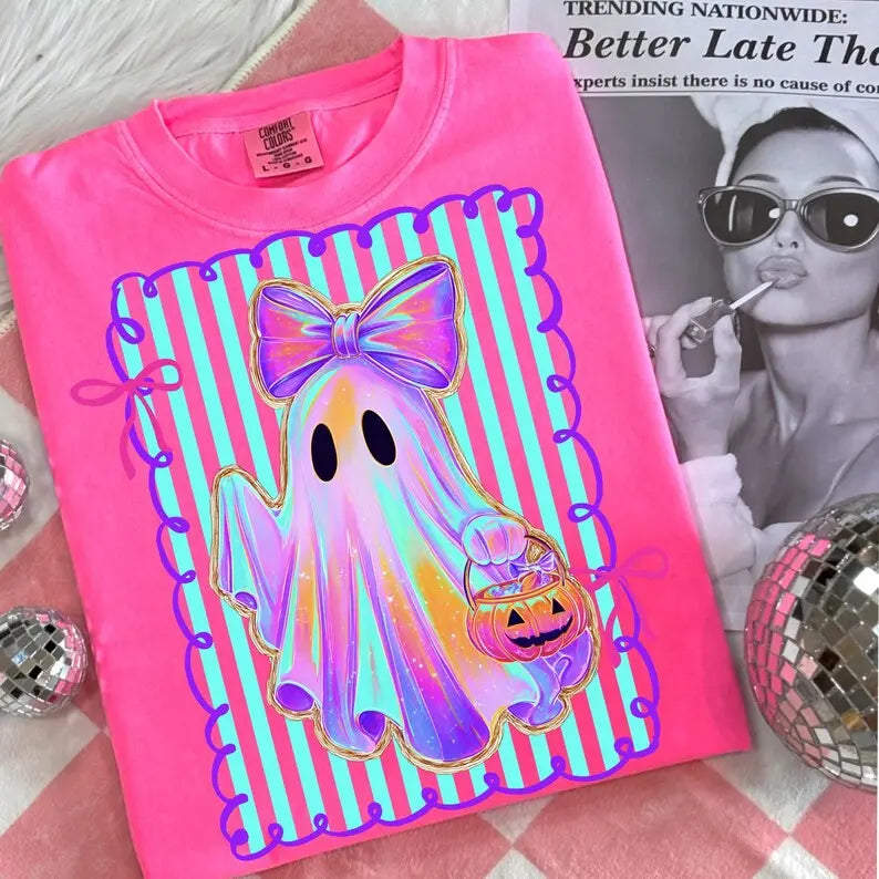 Comfort Colors Preppy Halloween Ghost Cotton Tee Unisex